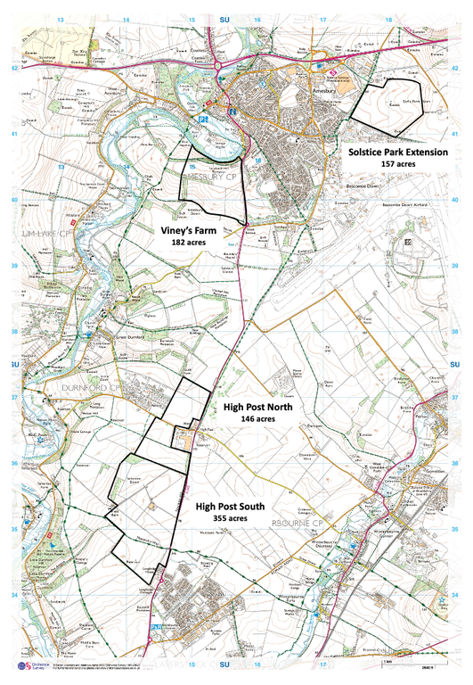 Map of all three areas of proposed development